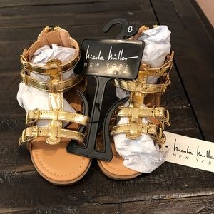 Nicole Miller Toddler Gold Gladiator Sandals